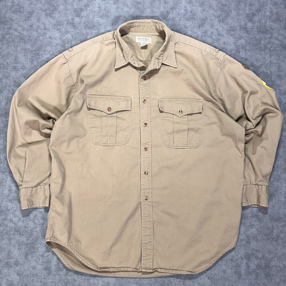 VTG 90s Banana Republic Safari shirt outdoors utility button up beige mens XL